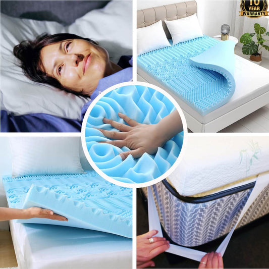 VigorEight - Multizone Mattress Topper - With FREE Cool Gel Pillow