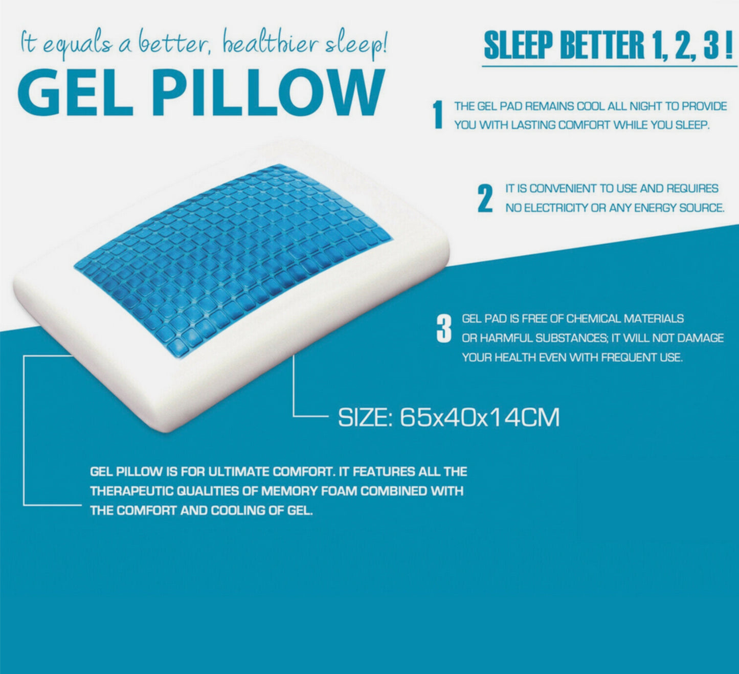 Cool Gel™ Memory Foam Gel Pillow